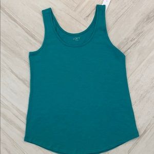 NWT! Loft Turquoise Round Neck Cotton Tank